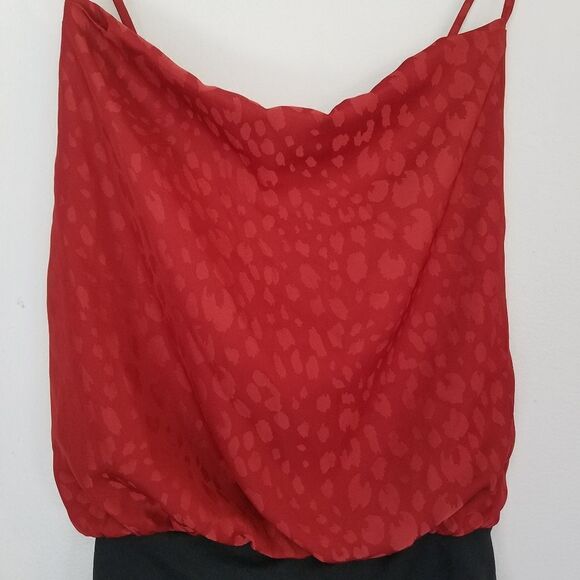 NWT Sage The Label Molly Burgundy Leopard Print Cowl Neck Backless Bodysuit - Picture 9 of 11